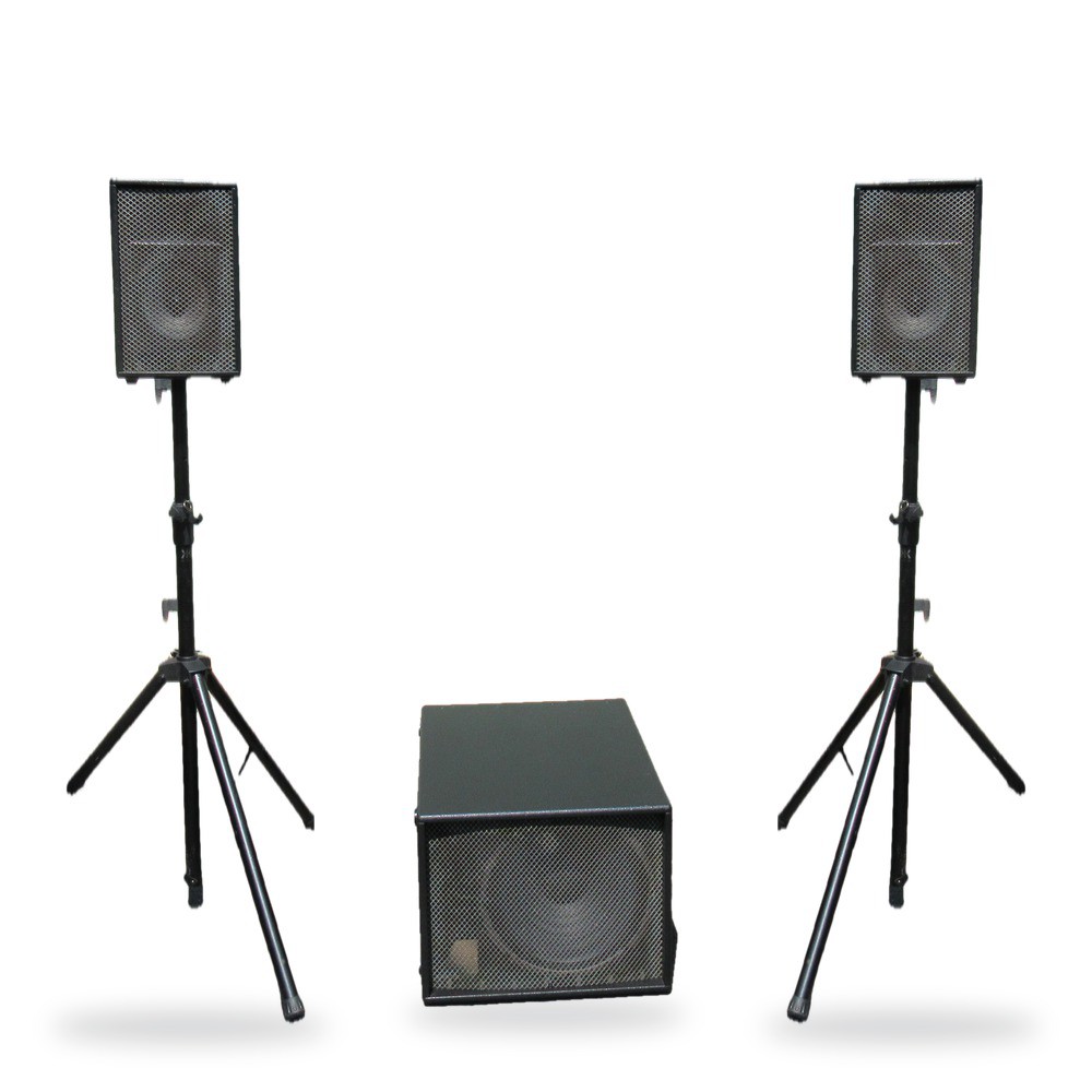 Le Pack Son Essentiel : deux enceintes 150W et un caisson de basses