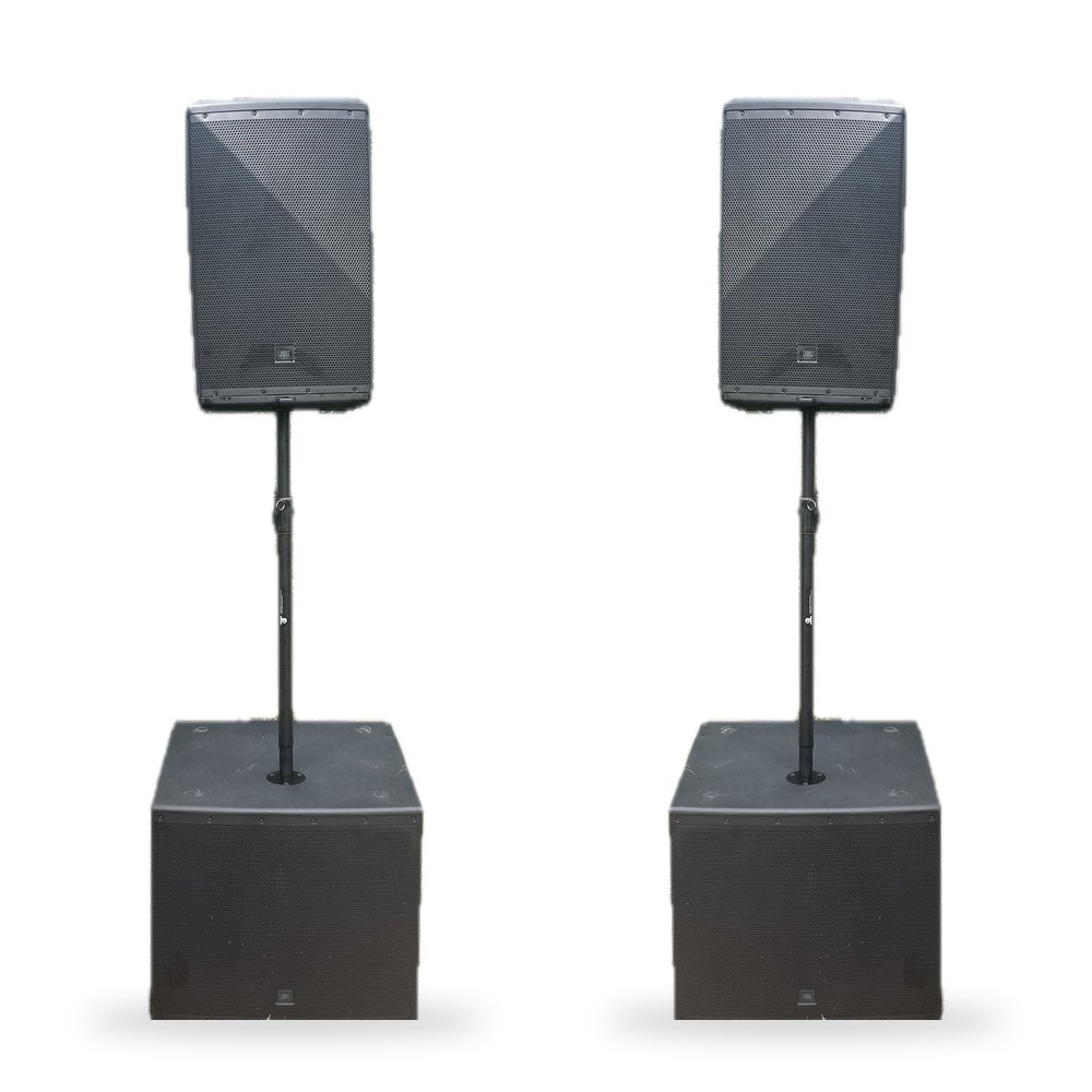 Le Pack Son Prestige : deux enceintes JBL et deux caissons de basses